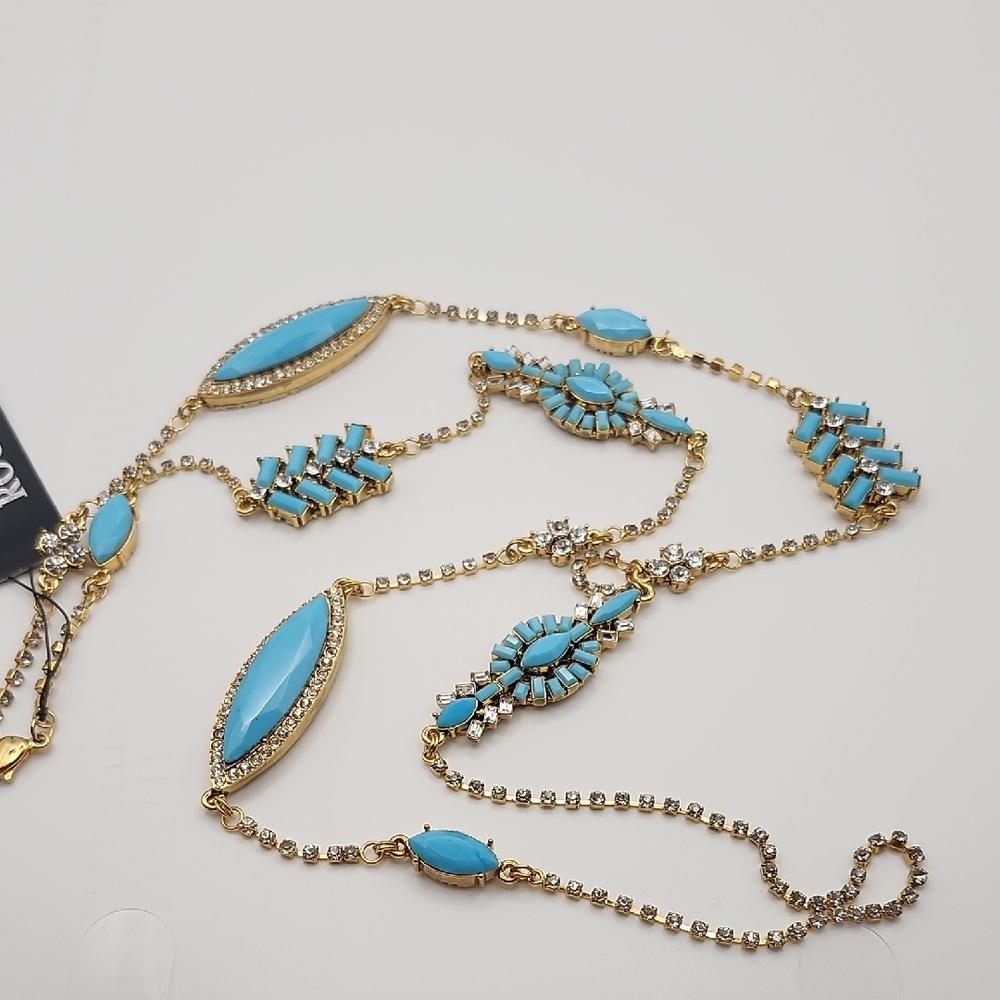 Erickson Beamon Turquoise and Gold Statement Necklace
